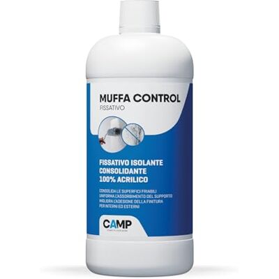 CAMP Fijador Antimoho Fijador Antimoho para Interior y Exterior, Sellador Consolidante 100% Acrílico, Mejora la Adherencia del Acabado, Ideal para Cemento Hormigón Yeso y Escayola, 1l CAMP Fijador Antimoho Fijador Antimoho para Interior y Exterior, Sellador Consolidante 100% Acrílico, Mejora la Adherencia del Acabado, Ideal para Cemento Hormigón Yeso y Escayola, 1l