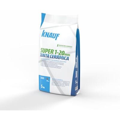 Knauf Super Junta Cerámica Color Gris Oscuro 5kg Para Anchos de Junta de 1 a 20mm Uso en Interior y Exterior Extra Flexible, Acabado Muy Fino Impermeable y Resistente a Temperaturas Extremas Knauf Super Junta Cerámica Color Gris Oscuro 5kg Para Anchos de Junta de 1 a 20mm Uso en Interior y Exterior Extra Flexible, Acabado Muy Fino Impermeable y Resistente a Temperaturas Extremas