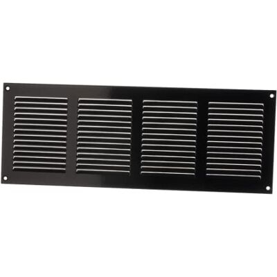 EUROPLAST Rejilla de ventilación de Metal Negro de 400 x 150 mm – Rejilla de ventilación con mosquitero EUROPLAST Rejilla de ventilación de Metal Negro de 400 x 150 mm – Rejilla de ventilación con mosquitero