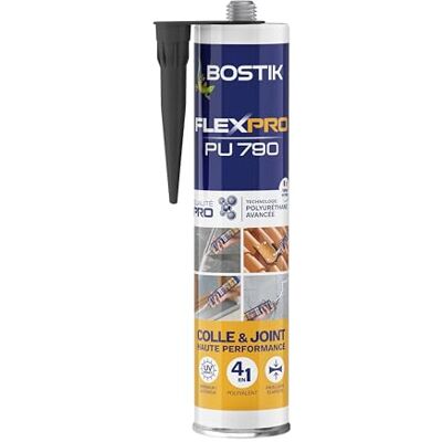 Bostik Masilla adhesiva y junta de poliuretano premium negro, multiusos, interior y exterior, cartucho de 300 ml Bostik Masilla adhesiva y junta de poliuretano premium negro, multiusos, interior y exterior, cartucho de 300 ml