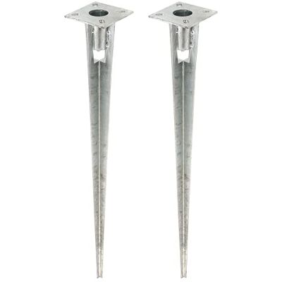 Alberts GAH- 658670 Soporte para postes de valla de acero galvanizado en caliente, longitud 750 mm, para postes de 38 mm de diámetro, juego de 2 Alberts GAH- 658670 Soporte para postes de valla de acero galvanizado en caliente, longitud 750 mm, para postes de 38 mm de diámetro, juego de 2