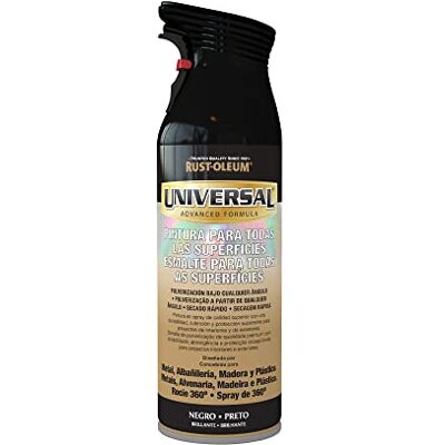 Rust-Oleum Universal pintura multisuperficie en spray Brillante Negro 400 ml Rust-Oleum Universal pintura multisuperficie en spray Brillante Negro 400 ml