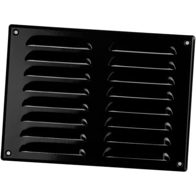 EUROPLAST 260x190mm Rejilla de Ventilación con Mosquitera Rejillas de Aireación Metálicas Acero, Negro EUROPLAST 260x190mm Rejilla de Ventilación con Mosquitera Rejillas de Aireación Metálicas Acero, Negro