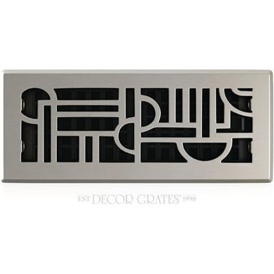 Decor Grates Art Deco Floor Register, Brushed Nickel, 4-Inch by 12-Inch Decor Grates Art Deco Floor Register, Brushed Nickel, 4-Inch by 12-Inch