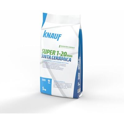 Knauf Super Junta Cerámica Color Gris Claro 5kg Para Anchos de Junta de 1 a 20 mm Uso en Interior y Exterior Extra Flexible, Acabado Muy Fino Impermeable y Resistente a Temperaturas Extremas Knauf Super Junta Cerámica Color Gris Claro 5kg Para Anchos de Junta de 1 a 20 mm Uso en Interior y Exterior Extra Flexible, Acabado Muy Fino Impermeable y Resistente a Temperaturas Extremas