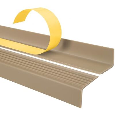 Garmin Perfil de Borde de Escalera PVC 40x25 mm Beige, 200 cm Garmin Perfil de Borde de Escalera PVC 40x25 mm Beige, 200 cm