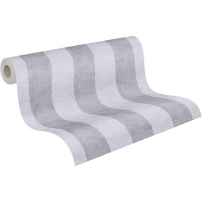 A.S. Creation Papel Pintado Infantil Gris a Rayas - Wallpaper A.S. Creation Papel Pintado Infantil Gris a Rayas - Wallpaper