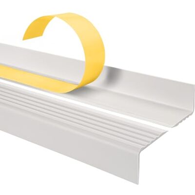 Garmin Perfil de Borde de Escalera PVC 40x25 mm Blanco, 200 cm Garmin Perfil de Borde de Escalera PVC 40x25 mm Blanco, 200 cm