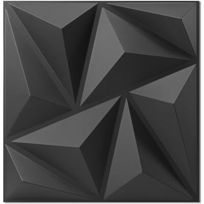 Art3d Paquete de 20 paneles decorativos de pared 3D, 1,8 metros cuadrados, decoración de pared interior de PVC, 30 x 30 cm, color negro Art3d Paquete de 20 paneles decorativos de pared 3D, 1,8 metros cuadrados, decoración de pared interior de PVC, 30 x 30 cm, color negro