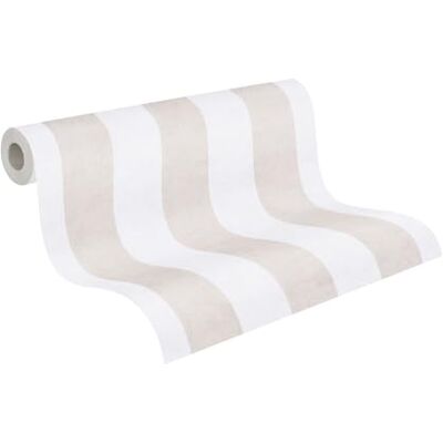 A.S. Creation Crema Beige Rayas Papel Pintado - Papel A.S. Creation Crema Beige Rayas Papel Pintado - Papel