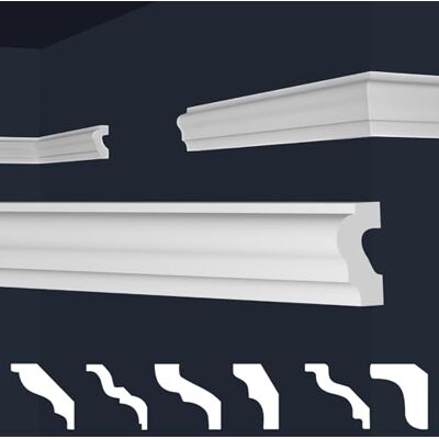 Marbet Design Molduras de XPS Poliestireno blanco Molduras de pared de remate E-Molduras (20 metros / 10 tiras E-19) Marbet Design Molduras de XPS Poliestireno blanco Molduras de pared de remate E-Molduras (20 metros / 10 tiras E-19)