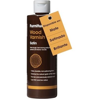 Furniture Clinic Barniz extrafuerte para madera – Secado rápido, barniz transparente – Casi inodoro, barniz al agua – Protege la madera de interior de arañazos y manchas – Satinado – 250 ml Furniture Clinic Barniz extrafuerte para madera – Secado rápido, barniz transparente – Casi inodoro, barniz al agua – Protege la madera de interior de arañazos y manchas – Satinado – 250 ml