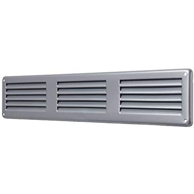 La Ventilazione Rejilla de ventilación rectangular de chapa pintada gris, con red antiinsectos, 300 x 60 mm La Ventilazione Rejilla de ventilación rectangular de chapa pintada gris, con red antiinsectos, 300 x 60 mm