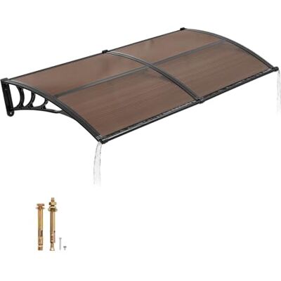 VEVOR Toldo para Puertas y Ventanas con Drenaje 198,7x96,5 cm, Tejadillo de Protección para Entrada con Soporte de ABS, Protección contra Lluvia, Sol, Toldo de Policarbonato para Porche, Marrón VEVOR Toldo para Puertas y Ventanas con Drenaje 198,7x96,5 cm, Tejadillo de Protección para Entrada con Soporte de ABS, Protección contra Lluvia, Sol, Toldo de Policarbonato para Porche, Marrón