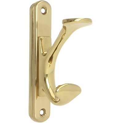 Amig Colgador Doble para la Ropa de Latón con Diseño Elegante Mod.-137 x 29 mm Gancho Atornillable para Paredes o Puertas Incluye Tirafondos Acabado en Dorado Pulido Amig Colgador Doble para la Ropa de Latón con Diseño Elegante Mod.-137 x 29 mm Gancho Atornillable para Paredes o Puertas Incluye Tirafondos Acabado en Dorado Pulido