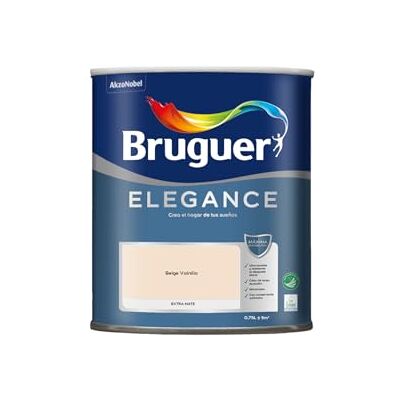 Bruguer ELEGANCE Pintura Monocapa ExtraMate, Paredes y Techos, Interior, Exterior protegido, Alta Durabilidad, UltraLavable, Resistente al Desgaste y Manchas Beige Vainilla 750 ml Bruguer ELEGANCE Pintura Monocapa ExtraMate, Paredes y Techos, Interior, Exterior protegido, Alta Durabilidad, UltraLavable, Resistente al Desgaste y Manchas Beige Vainilla 750 ml