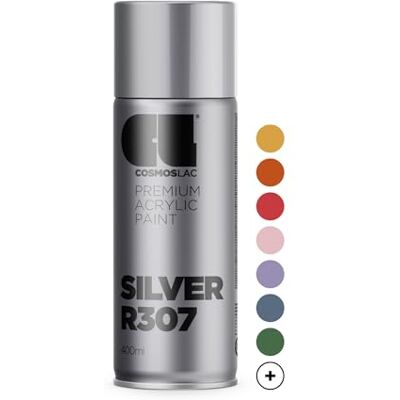 COSMOS LAC Spray Premium Acrylic Brillante R307 Plata 400 Ml COSMOS LAC Spray Premium Acrylic Brillante R307 Plata 400 Ml