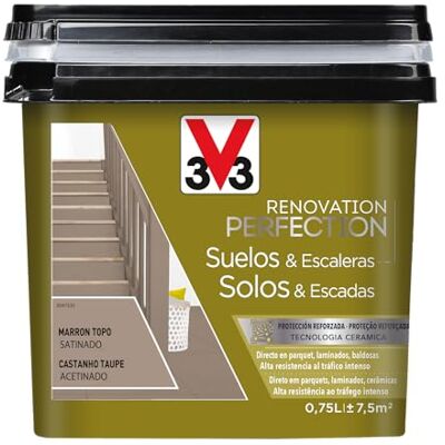 V33 Esmalte Renovation Perfection Suelos Marrón Topo Satinado 0,75L V33 Esmalte Renovation Perfection Suelos Marrón Topo Satinado 0,75L