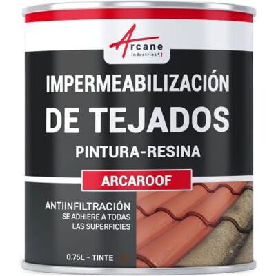 ARCANE INDUSTRIES Impermeabilización Tejado, Pintura Resina Impermeable 0,75 L Marrón Resina Impermeable Flexible, Tejados en Pendiente, Terrazas, Teja, Hormigón, Zinc, Madera, Resiste Uv ARCANE INDUSTRIES Impermeabilización Tejado, Pintura Resina Impermeable 0,75 L Marrón Resina Impermeable Flexible, Tejados en Pendiente, Terrazas, Teja, Hormigón, Zinc, Madera, Resiste Uv