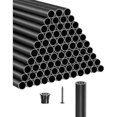 VEVOR Balaustres de Escalera de Aluminio 91,4 cm Barandilla de Metal Redonda 101 Piezas Barandilla Hueca para Terraza con Tapas de Riel y Tornillos para Escaleras, Porches, Patios, Balcón, Negro VEVOR Balaustres de Escalera de Aluminio 91,4 cm Barandilla de Metal Redonda 101 Piezas Barandilla Hueca para Terraza con Tapas de Riel y Tornillos para Escaleras, Porches, Patios, Balcón, Negro