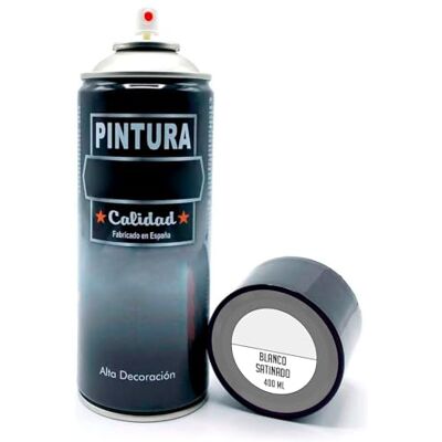 AC Bote de Pintura en Spray Fabricado en España Ideal para cualquier superficie, Madera, Metal, Cartón, Piedra o Cerámica Capidad de 400 ML Color Blanco Satinado AC Bote de Pintura en Spray Fabricado en España Ideal para cualquier superficie, Madera, Metal, Cartón, Piedra o Cerámica Capidad de 400 ML Color Blanco Satinado