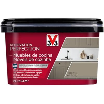 V33 Esmalte Renovation Perfection Cocina Inox Satinado 2L V33 Esmalte Renovation Perfection Cocina Inox Satinado 2L