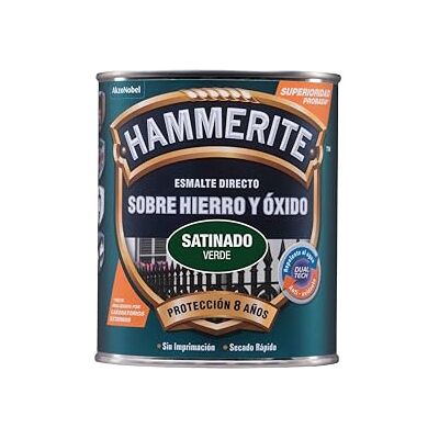 Hammerite Esmalte Liso Satinado, Verde, 2.5 l (Paquete de 1) Hammerite Esmalte Liso Satinado, Verde, 2.5 l (Paquete de 1)