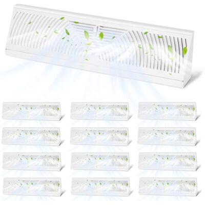 Aremae 4 piezas mejoradas de 18 pulgadas de tamaño de apertura de tubería compatibles, palanca ajustable para control de flujo de aire, campana de ventilación para suelo del hogar, cubiertas de ventilación Aremae 4 piezas mejoradas de 18 pulgadas de tamaño de apertura de tubería compatibles, palanca ajustable para control de flujo de aire, campana de ventilación para suelo del hogar, cubiertas de ventilación