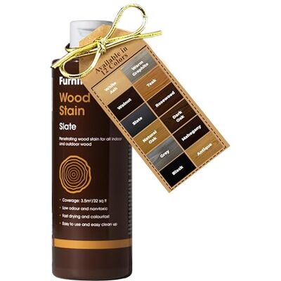 Furniture Clinic Tinte para madera (pizarra) Secado rápido, altamente concentrado y fácil de aplicar Tinte para toda la madera de interior y exterior 500 ml Furniture Clinic Tinte para madera (pizarra) Secado rápido, altamente concentrado y fácil de aplicar Tinte para toda la madera de interior y exterior 500 ml