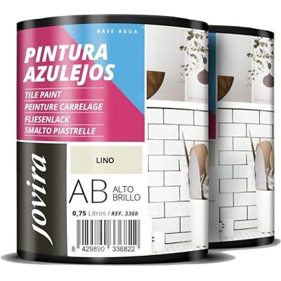 Jovira Pinturas - Pintura Azulejos Lino - Lino - 2 x 750 ml - Pintura azulejos Jovira Pinturas - Pintura Azulejos Lino - Lino - 2 x 750 ml - Pintura azulejos