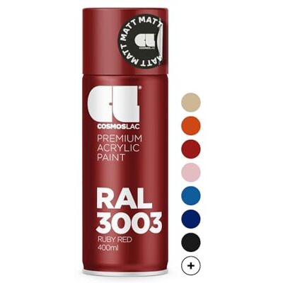 COSMOS LAC Spray Premium Acrylic Mate Ral 400 Ml (RAL 3003 Rojo rubí) COSMOS LAC Spray Premium Acrylic Mate Ral 400 Ml (RAL 3003 Rojo rubí)