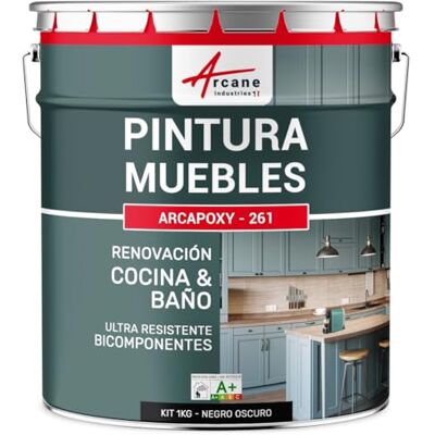 ARCANE INDUSTRIES Pintura Muebles Cocina y Baño 1 kg Negro intenso ARCANE INDUSTRIES Pintura Muebles Cocina y Baño 1 kg Negro intenso