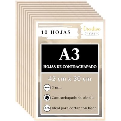 Creative 10 x A3 Tablero Madera Manualidades Contrachapado Bricolaje Creative 10 x A3 Tablero Madera Manualidades Contrachapado Bricolaje