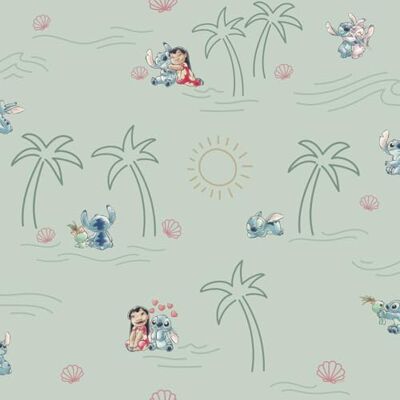 Komar Rapport Papel pintado no tejido (53 x 1005 cm), diseño de Lilo y Stitch Beach Love de Disney Komar Rapport Papel pintado no tejido (53 x 1005 cm), diseño de Lilo y Stitch Beach Love de Disney