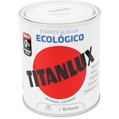 TITANLUX Esmalte Agua Ecologico Brillante, Blanco, 750ML (ref. ) TITANLUX Esmalte Agua Ecologico Brillante, Blanco, 750ML (ref. )