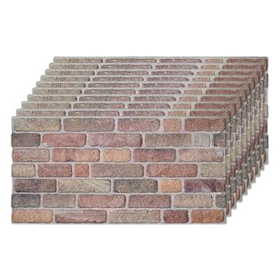 IZODEKOR Revestimiento de pared 3D de poliestireno expandido, aspecto de piedra, para salpicadero de cocina, baño, balcón, dormitorio, salón y terraza, terracota/rojizo (Kreuzstadt) (10 paneles) IZODEKOR Revestimiento de pared 3D de poliestireno expandido, aspecto de piedra, para salpicadero de cocina, baño, balcón, dormitorio, salón y terraza, terracota/rojizo (Kreuzstadt) (10 paneles)