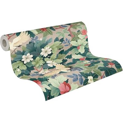 A.S. Création papel pintado no tejido con motivo de aves tropicales en beige, verde, rojo, azul, blanco – papel pintado jungla exótica 10,05 m x 0,53 m – A.S. Création papel pintado no tejido con motivo de aves tropicales en beige, verde, rojo, azul, blanco – papel pintado jungla exótica 10,05 m x 0,53 m –