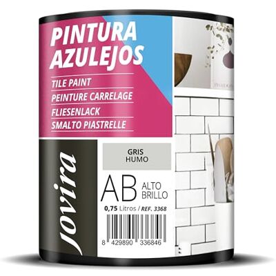 Jovira - Pintura Para Azulejos - Gris humo - 0.750L - Paint Jovira - Pintura Para Azulejos - Gris humo - 0.750L - Paint