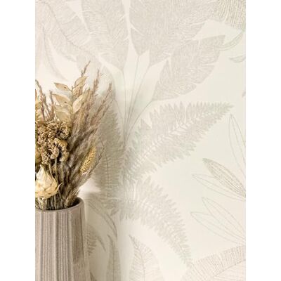Newroom papel pintado crema hojas de palmera selva salón Newroom papel pintado crema hojas de palmera selva salón