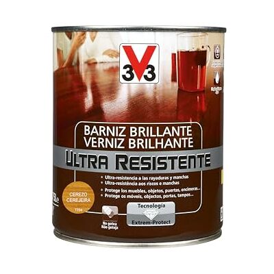 V33 BARNIZ INTERIOR ULTRA RESISTENTE BRILLANTE CEREZO 0,75L V33 BARNIZ INTERIOR ULTRA RESISTENTE BRILLANTE CEREZO 0,75L