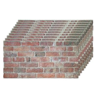 IZODEKOR Revestimiento de pared 3D de poliestireno expandido, aspecto de piedra, para salpicadero de cocina, baño, balcón, dormitorio, salón y terraza, rojo ladrillo (Steinbrücke) (10 paneles) IZODEKOR Revestimiento de pared 3D de poliestireno expandido, aspecto de piedra, para salpicadero de cocina, baño, balcón, dormitorio, salón y terraza, rojo ladrillo (Steinbrücke) (10 paneles)