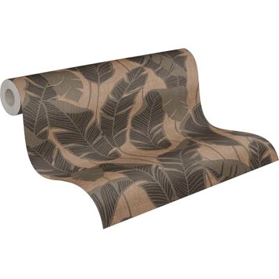 A.S. Création - Jade 2 Blätter - Patrón de hojas - Rosa oro negro - Papel pintado A.S. Création - Jade 2 Blätter - Patrón de hojas - Rosa oro negro - Papel pintado