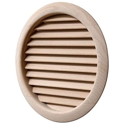 La Ventilazione Rejilla de ventilación redonda de madera de haya, empotrable, diámetro 172 mm La Ventilazione Rejilla de ventilación redonda de madera de haya, empotrable, diámetro 172 mm
