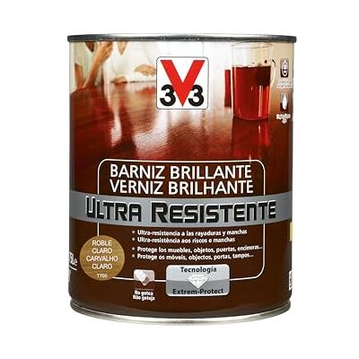 V33 Barniz ultra resistente brillante roble claro 0,75l V33 Barniz ultra resistente brillante roble claro 0,75l