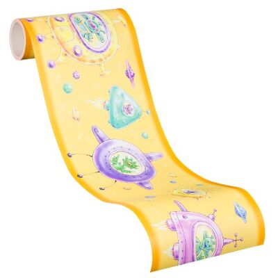 A.S. Création cenefa autoadhesivo Stick Ups colorido amarillo lila 5,00 m x 0,17 m A.S. Création cenefa autoadhesivo Stick Ups colorido amarillo lila 5,00 m x 0,17 m