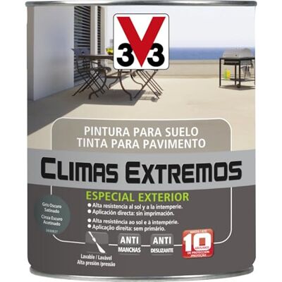 V33 PINTURA SUELOS CLIMAS EXTREMOS SATINADO GRIS OSCURO 0,5L V33 PINTURA SUELOS CLIMAS EXTREMOS SATINADO GRIS OSCURO 0,5L