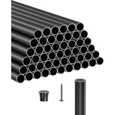 VEVOR Balaustres de Escalera de Aluminio 81,3 cm Barandilla de Metal Redonda 51 Piezas Barandilla Hueca para Terraza con Tapas de Riel y Tornillos para Escaleras, Porches, Patios, Balcón, Negro VEVOR Balaustres de Escalera de Aluminio 81,3 cm Barandilla de Metal Redonda 51 Piezas Barandilla Hueca para Terraza con Tapas de Riel y Tornillos para Escaleras, Porches, Patios, Balcón, Negro