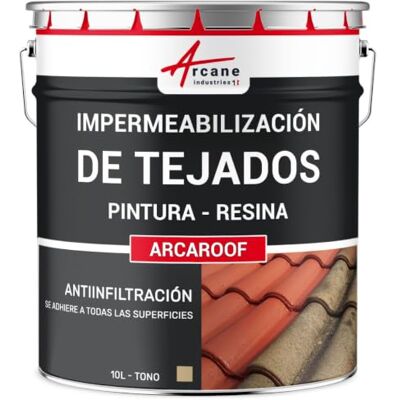 ARCANE INDUSTRIES Impermeabilización Tejado, Pintura Resina Impermeable 10 L Paja Resina Impermeable Flexible, Tejados en Pendiente, Terrazas, Teja, Hormigón, Zinc, Madera, Resiste Uv ARCANE INDUSTRIES Impermeabilización Tejado, Pintura Resina Impermeable 10 L Paja Resina Impermeable Flexible, Tejados en Pendiente, Terrazas, Teja, Hormigón, Zinc, Madera, Resiste Uv
