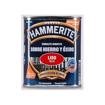 Hammerite Esmalte Liso Brillante, Rojo, 750 ml (Paquete de 1) Hammerite Esmalte Liso Brillante, Rojo, 750 ml (Paquete de 1)