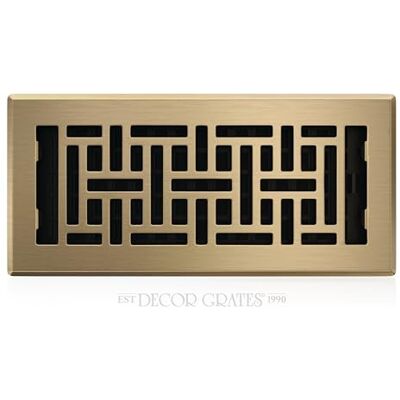Decor Grates Registro de Suelo Oriental, Acabado de Bronce añejado, 4x10 Decor Grates Registro de Suelo Oriental, Acabado de Bronce añejado, 4x10